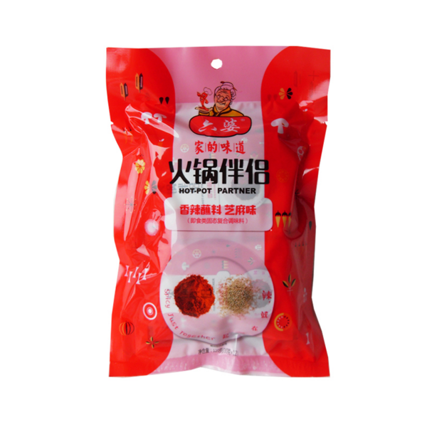 （过期特价）六婆 火锅伴侣 香辣蘸料 芝麻味 Chili Powder LIUPO 120g