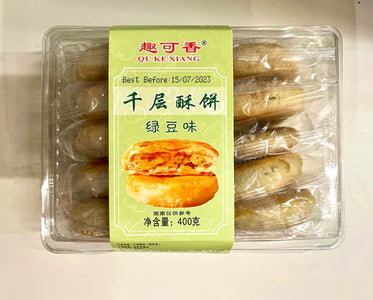 趣可香 千层酥饼 绿豆味 Biscuit with Mung bean 400g